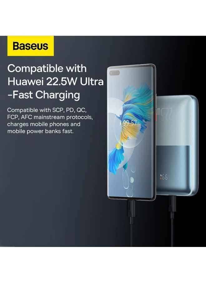 Baseus 20000 mAh USB-C PD 20000mAh Power Bank, Portable Phone Charger, Battery Charger for iPhone 14, 13, 12, iPad Pro, Galaxy S23, S23 Ultra, S23+ & More with USB-C Cable Included Blue  - Image 4