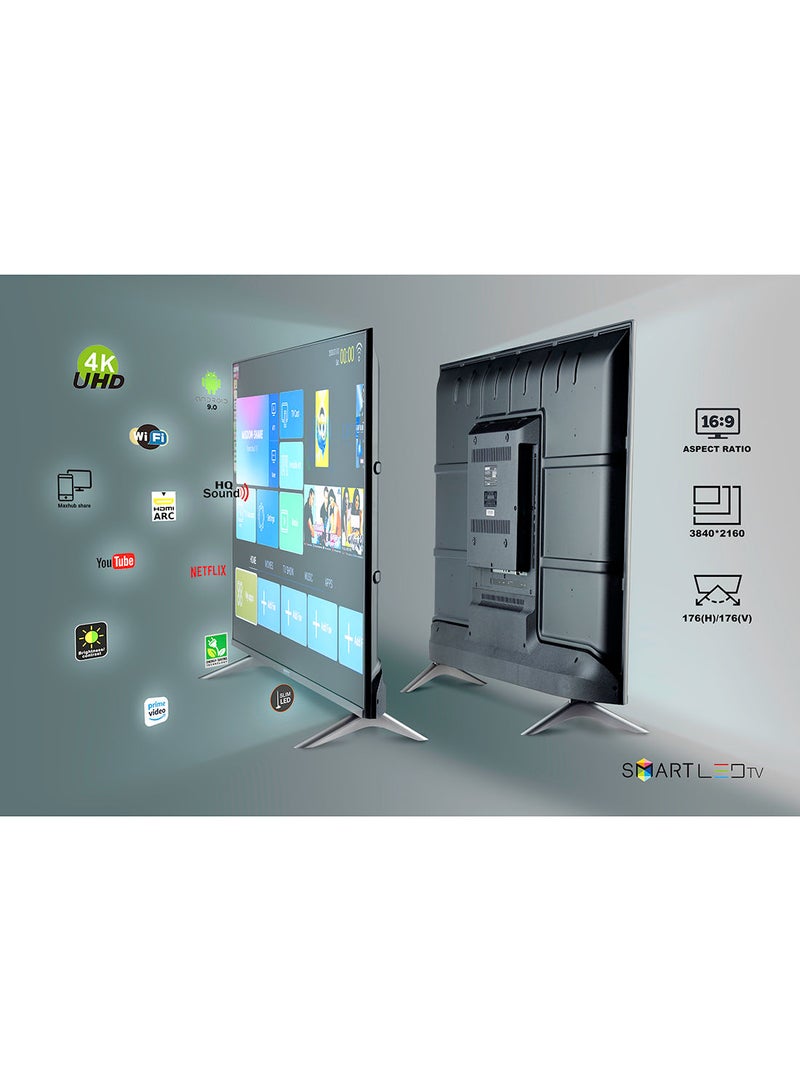 GEEPAS 50" Edgeless HD Smart LED TV with Remote Control , HDMI & USB Ports, Head Phone Jack, PC Audio In ,Wi-Fi, Android 9.0 with E-Share ,YouTube, Netflix GLED5028SEFHD Black  - Image 3