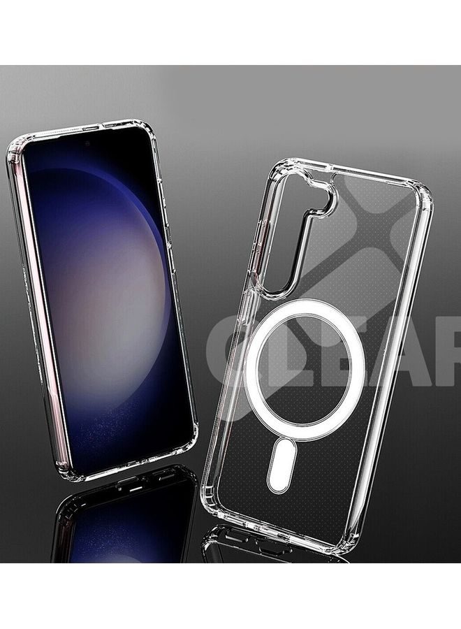 MARGOUN - Clear Magnetic Case Compatible with MagSafe Wireless Charging Transparent Slim Cover for Samsung Galaxy S23 Clear - Image 1