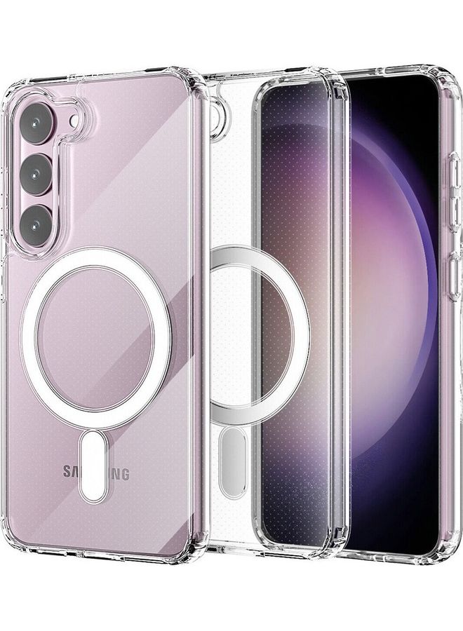 MARGOUN - Clear Magnetic Case Compatible with MagSafe Wireless Charging Transparent Slim Cover for Samsung Galaxy S23 Clear - Image 1