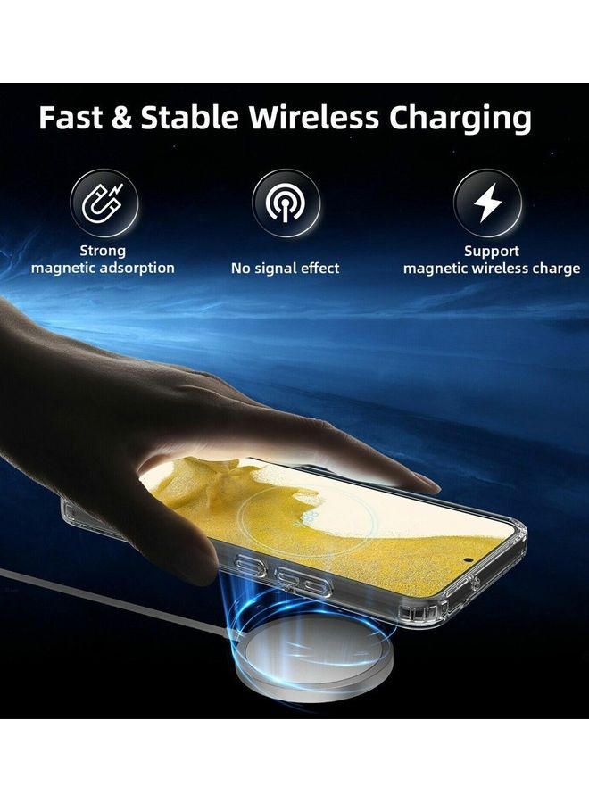 MARGOUN - Clear Magnetic Case Compatible with MagSafe Wireless Charging Transparent Slim Cover for Samsung Galaxy S23 Clear - Image 1