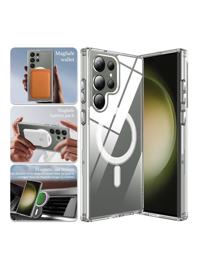 MARGOUN - Clear Magnetic Case Compatible with MagSafe Wireless Charging Transparent Slim Cover for Samsung Galaxy S23 Ultra Clear - Image 1