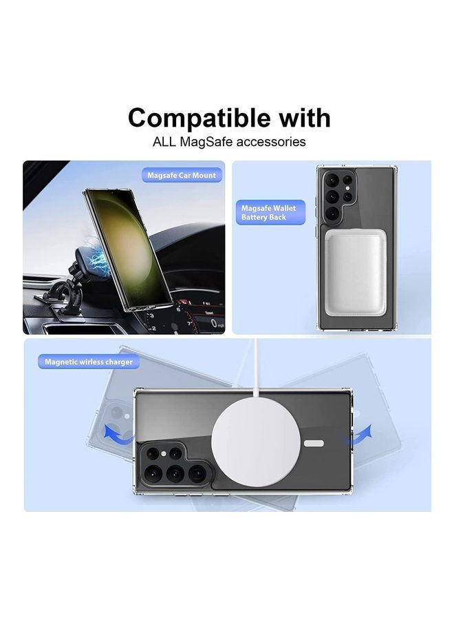 MARGOUN - Clear Magnetic Case Compatible with MagSafe Wireless Charging Transparent Slim Cover for Samsung Galaxy S23 Ultra Clear - Image 1