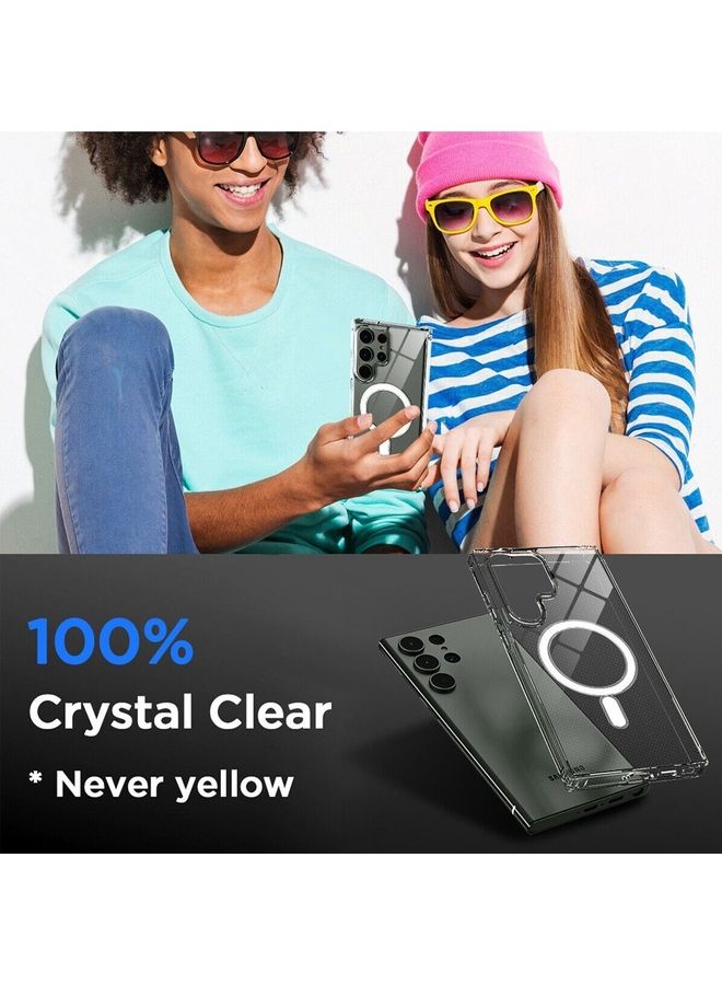 MARGOUN - Clear Magnetic Case Compatible with MagSafe Wireless Charging Transparent Slim Cover for Samsung Galaxy S23 Ultra Clear - Image 1