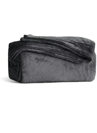 Noon East Lightweight Summer Blanket King Size 310 GSM Extra Soft Fleece All Season Blanket Bed And Sofa Throw Grey 220 x 230cm