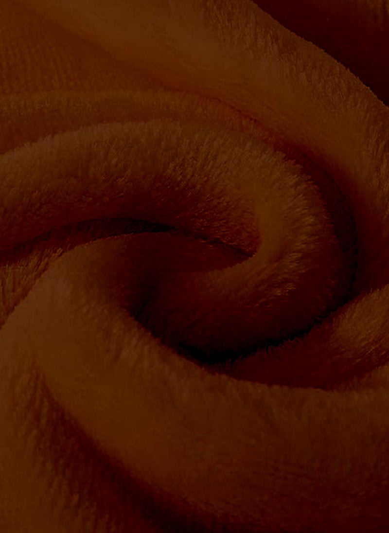 Noon East - Lightweight Summer Blanket King Polyester Size 310 GSM Extra Soft Fleece All Season Blanket Bed And Sofa Throw Brown 220 x 230cm - Image 1