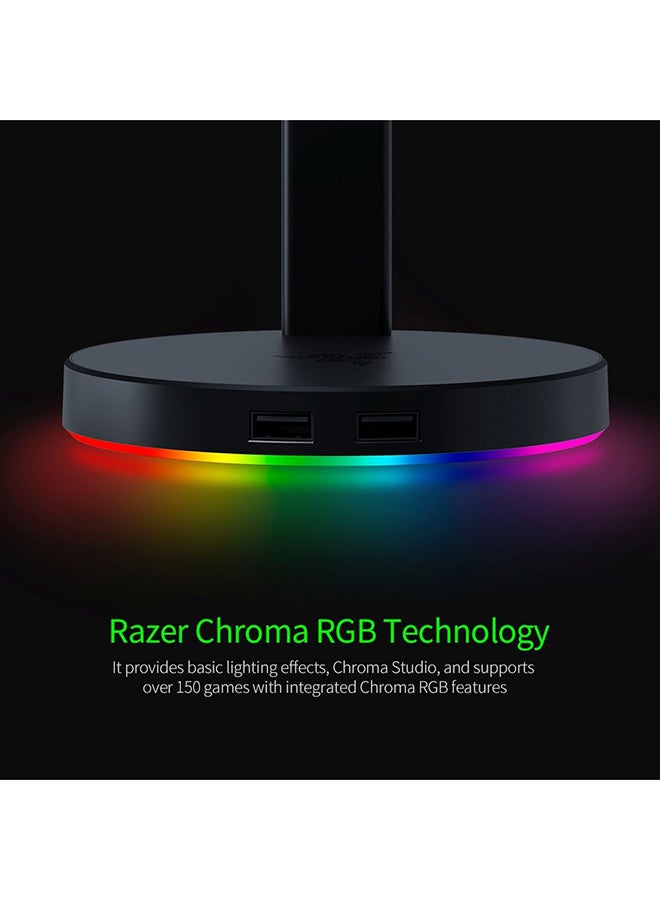 RAZER Base Station V2 Chroma Headset Stand / Chroma RGB Headset Holder With 2 USB 3.1 Ports Support 7.1 Surround Sound / Silver - Image 4