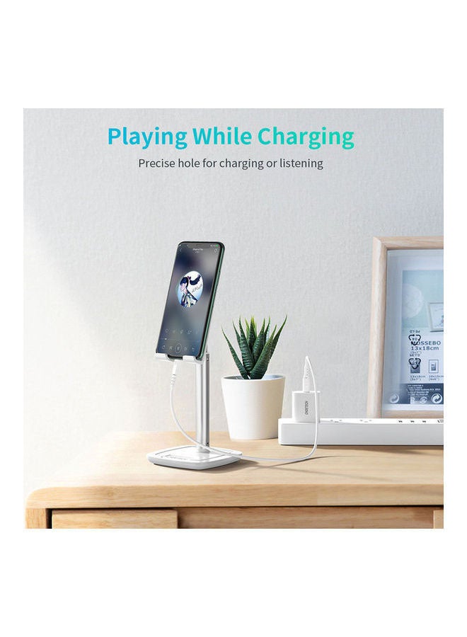 Adjustable Stand For Phone And Tablet 4-10 Inch White/Silver