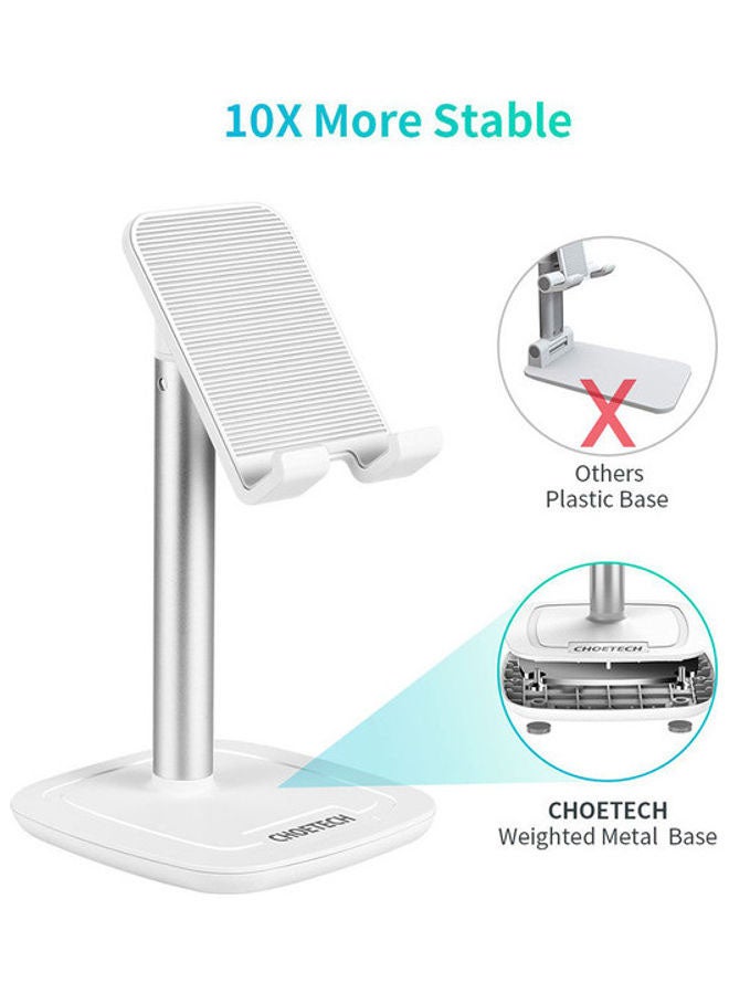 Adjustable Stand For Phone And Tablet 4-10 Inch White/Silver