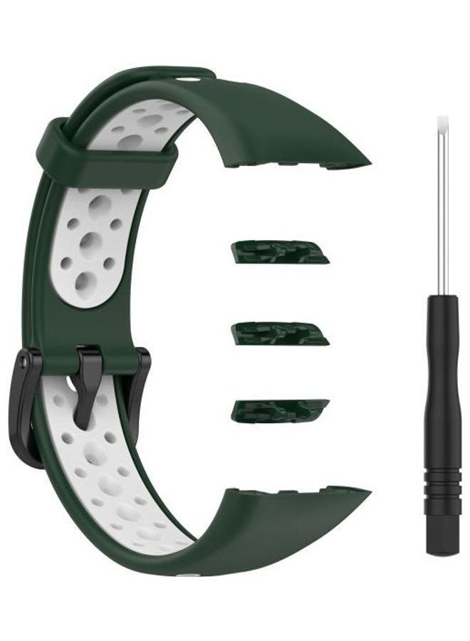 BGM Universal Breathable Silicone Replacement Strap Watchband For Huawei Band 6 / Honor Band 6 Green - Image 1