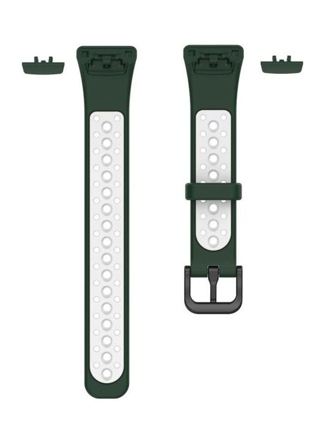 BGM Universal Breathable Silicone Replacement Strap Watchband For Huawei Band 6 / Honor Band 6 Green - Image 2