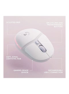 Logitech Logitech G705 Wireless Gaming Mouse (Aurora Collection) - White Mist  - Image 5