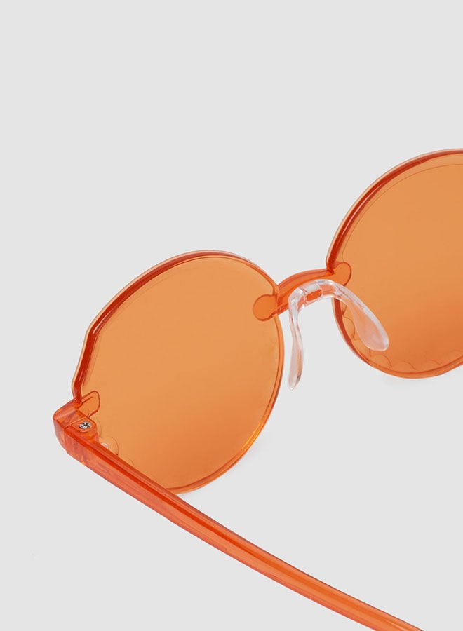 Women's Sunglass With Durable Frame Lens Color Orange Frame Color Orange - Image 2