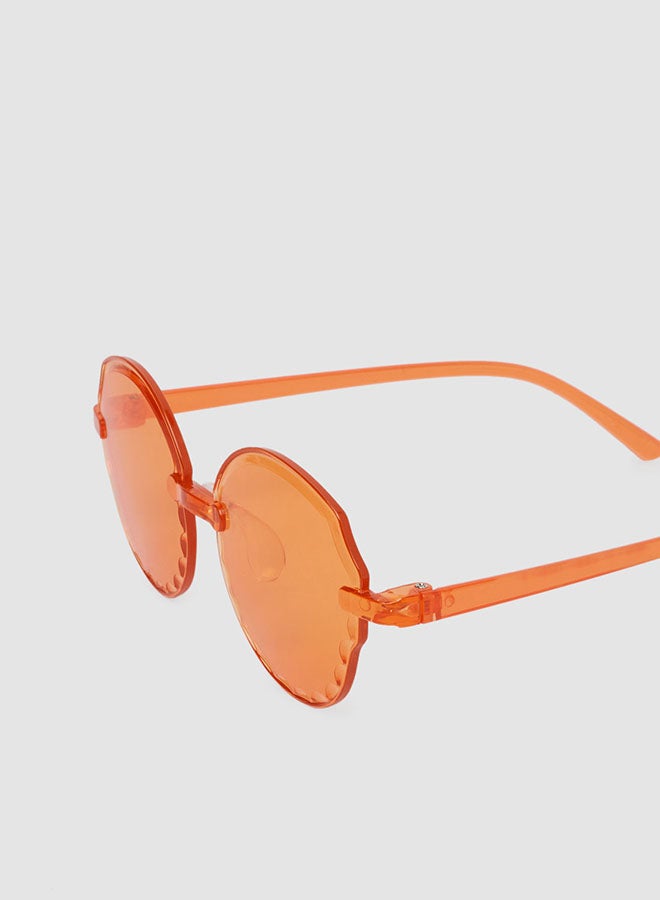 Women's Sunglass With Durable Frame Lens Color Orange Frame Color Orange - Image 3