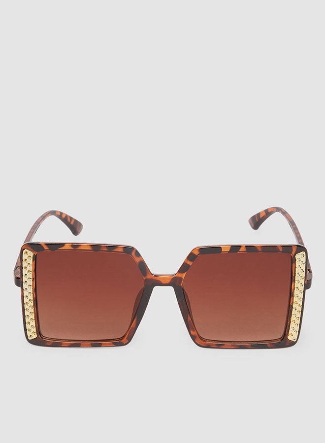 Women's Sunglass With Durable Frame Lens Color Brown Frame Color Tiger Pattern - Image 1
