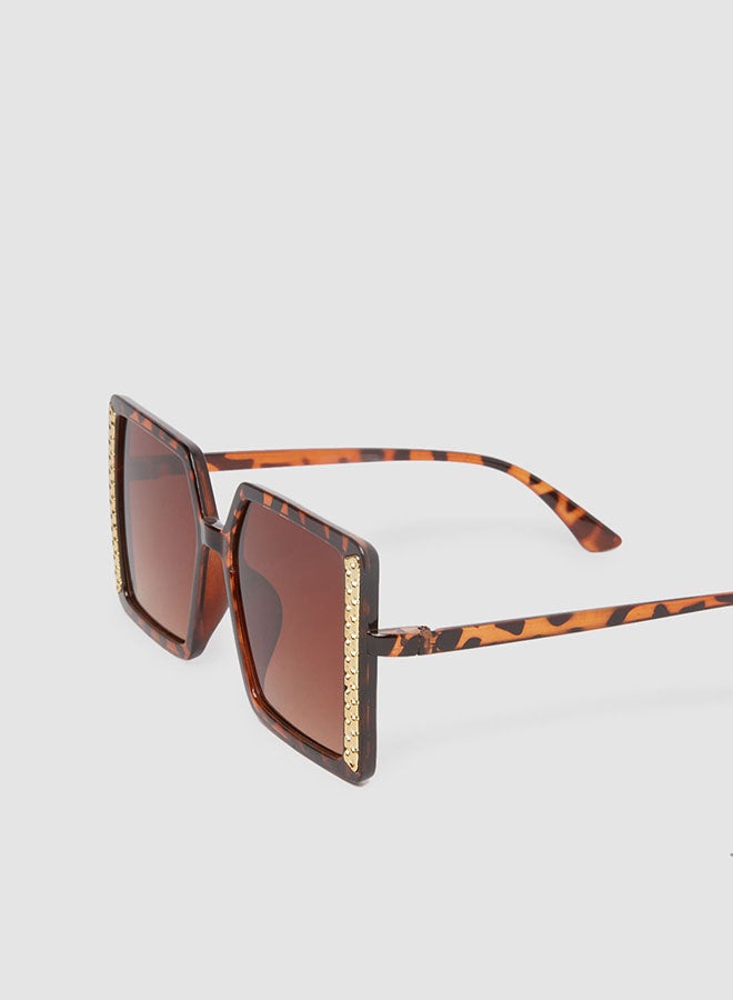 Women's Sunglass With Durable Frame Lens Color Brown Frame Color Tiger Pattern - Image 3