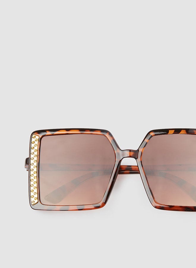 Women's Sunglass With Durable Frame Lens Color Brown Frame Color Tiger Pattern - Image 4