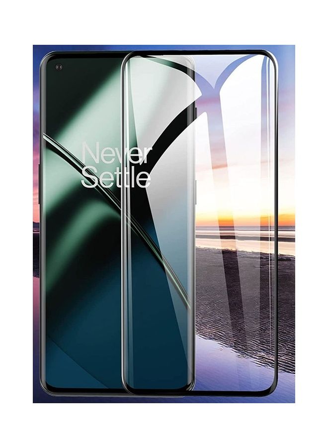 MARGOUN 2Pack for OnePlus 11 Screen Protector Tempered Glass 9H Anti-Scratch Shatterproof HD Curved Edge to Edge Full Coverage Film 6.7 inch Clear/Black - Image 3