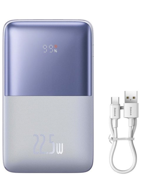 20000 mAh USB C Portable Power Bank With Digital Display (1 USB C Port And 2 USB A Ports For Up To 22.5W Charging For iPhone, Android, AirPods, iPad, And More) – Purple