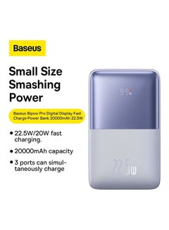 بيسوس - باور بانك ببيباو برو للشحن السريع 20000 مللي أمبير 22.5 واط - بنفسجي 20000 mAh أرجواني  - Image 2