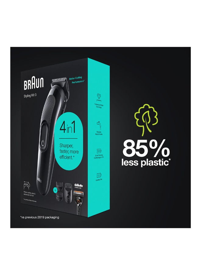 BRAUN - Styling Kit 4 In 1 Beard Trimmer SK-3300 With Gillette Fusion 5 Razor Grocery Pack 13.7 x 5.7 x 28.2cm - Image 1