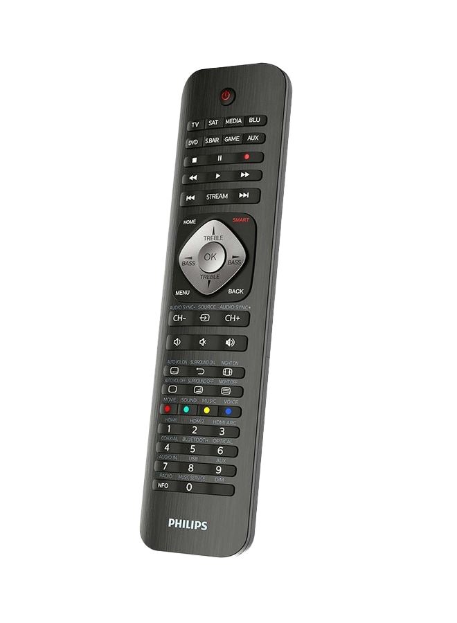 Philips - 8-in-1 Universal Remote Control With Learning Function - Compatible With 2000+ Brands, Easy Setup, Works With TV, DVD, Soundbar - Black - Image 1