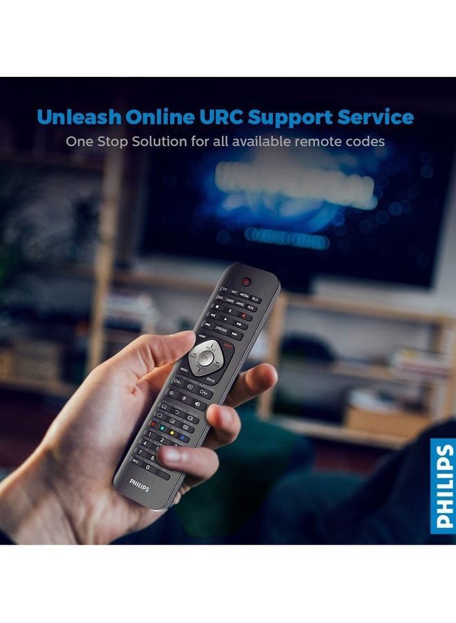 Philips - 8-in-1 Universal Remote Control With Learning Function - Compatible With 2000+ Brands, Easy Setup, Works With TV, DVD, Soundbar - Black - Image 1