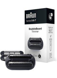 BRAUN Easy Click Stubble Beard Trimmer Attachment For New Generation Series 5, 6 And 7 Electric Shaver With Four Different Stubble Lengths 8 x 6.5 x 16cm  - Image 1
