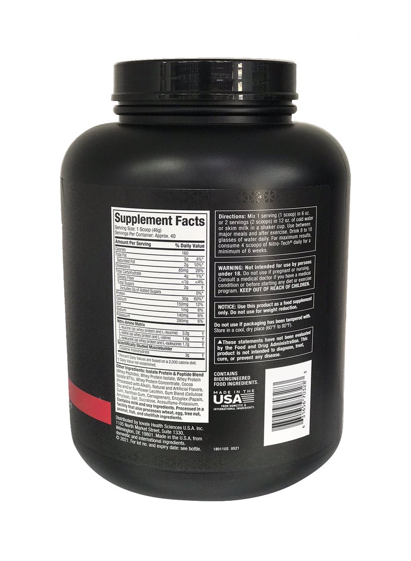 MuscleTech - Nitro Tech Whey Protein - Milk Chocolate 4lbs - Image 1
