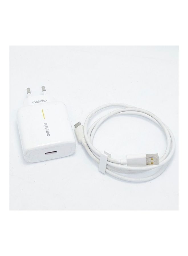 OPPO - Flash Charge Super VOOC Adapter Charger 65W With Type C Cable White - Image 1