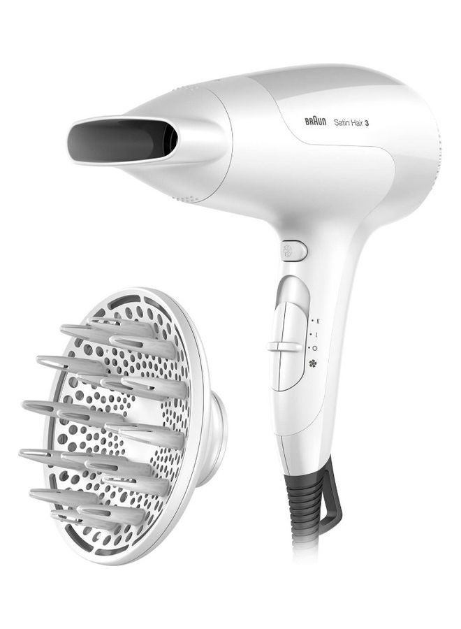BRAUN Satin Hair 3 Power Perfection Hairdryer With Iontec And Styling Nozzle 2000 Watts 19.6 x 10 x 28.5cm  - Image 1