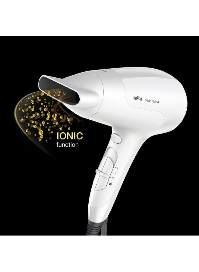 BRAUN Satin Hair 3 Power Perfection Hairdryer With Iontec And Styling Nozzle 2000 Watts 19.6 x 10 x 28.5cm  - Image 2