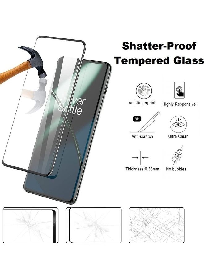MARGOUN 3Pack for OnePlus 11 Screen Protector Tempered Glass 9H Anti-Scratch Shatterproof HD Curved Edge to Edge Full Coverage Film 6.7 inch Clear/Black - Image 4