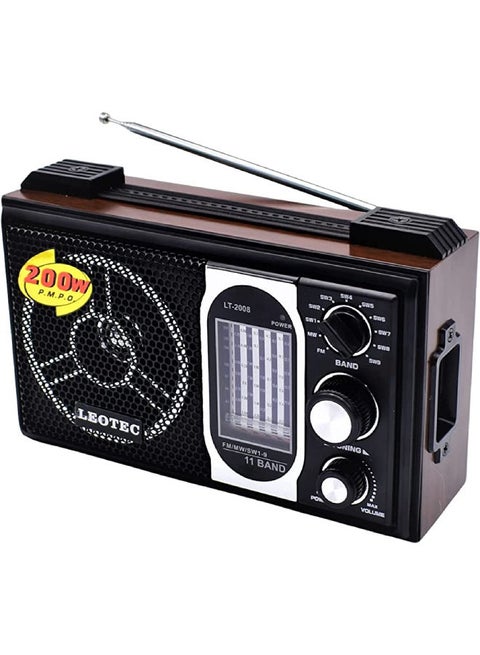 راديو FM-AM-MW1-MW2 LT.2008 بني خشبي