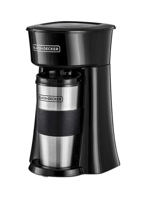 Coffee Machine, Includes 360ml Travel Mug with Lid, Auto-Off, Permanent Filter, Overfill Protection, Compact Design, Easy Storage, ECO Friendly, 360 ml 650 W DCT10-B5 Black/Silver