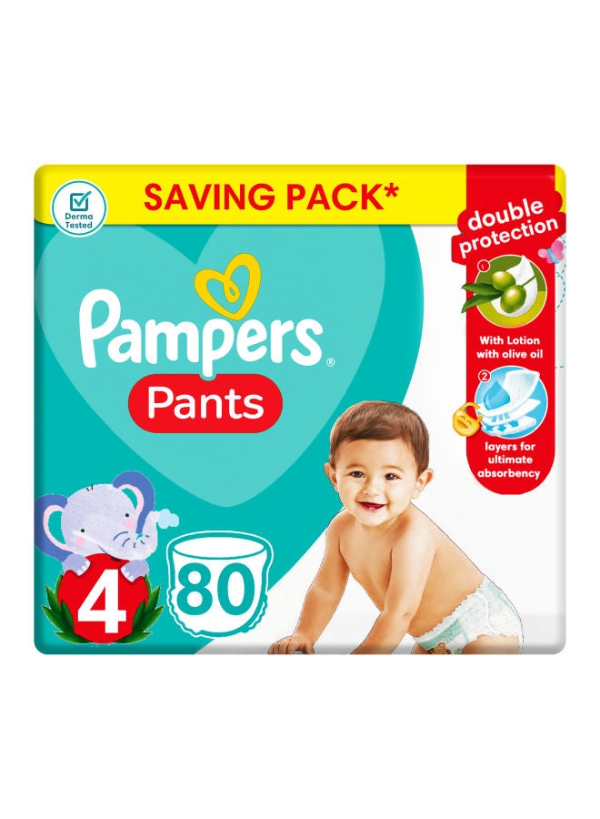 Pampers Diaper Pants, Size 4, 9-14 Kg, 80 Diapers  - Image 1