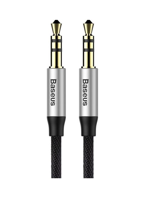 3.5mm Audio Cable Aux Braided To Male Stereo Auxiliary Jack Compatible For Phone Tablets Car Home Stereos Headphones Speaker 1.5 Meter Black/Silver