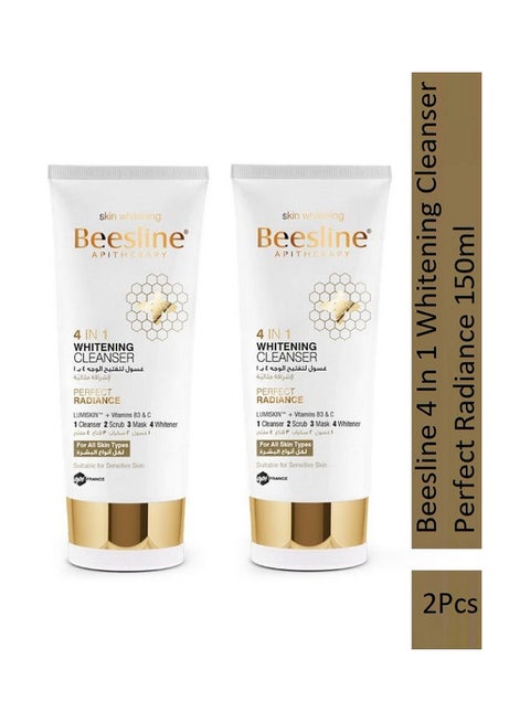 2 Pieces 4 In 1 Whitening Cleanser Perfect Radiance For All Skin Types 150ml