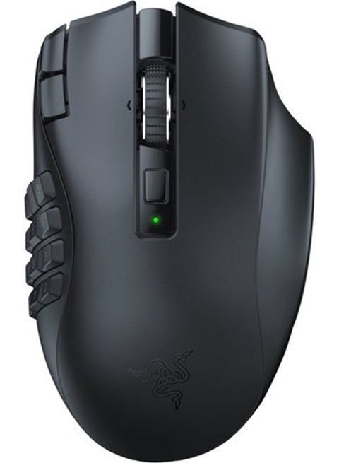Naga V2 HyperSpeed MMO Wireless Gaming Mouse, 30000 DPI Optical Sensor, 2.4GHz, Bluetooth, 19 Programable Buttons, 60MClicks, Up to 250H Battery, Optical Sensor, Black | RZ01-03600100-R3G1