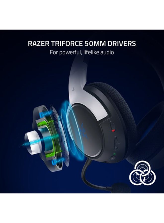 RAZER Razer Kaira HyperSpeed Wireless Gaming Headset for Playstation 5 / PS5, PS4, PC, Mobile: 50mm Drivers - HyperClear Cardioid Mic - Memory Foam Cushions - Bluetooth - 30 Hr Battery - White & Black  - Image 4