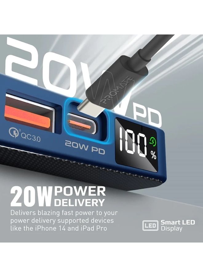 PROMATE - 5000.0 mAh 5000mAh Transparent 15W MagSafe Wireless Charging Power Bank Blue - Image 1