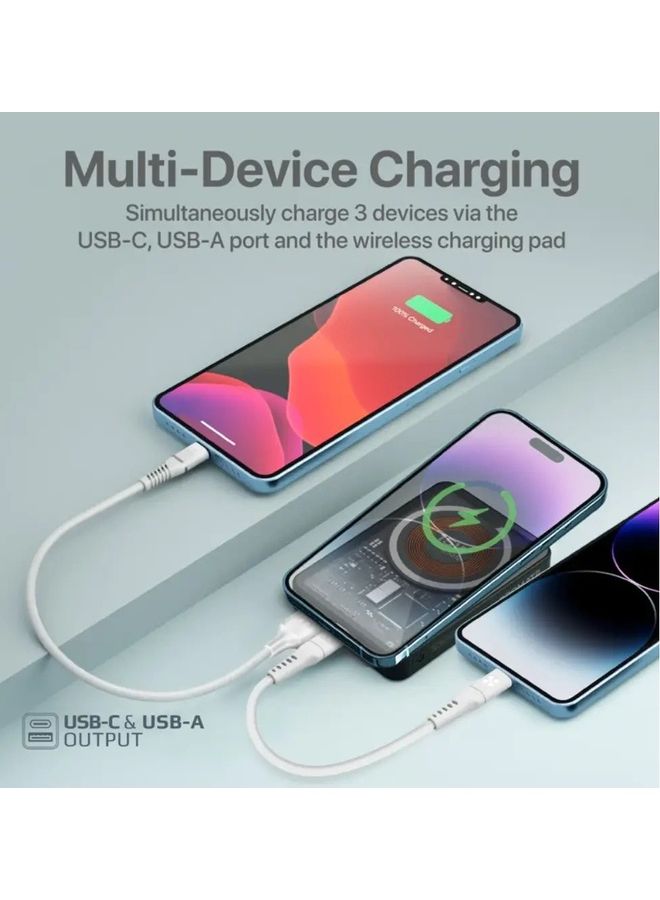 10000.0 mAh 10000mAh Transparent 15W Mag Safe Wireless Charging Power Bank Black
