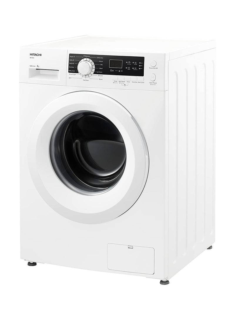 HITACHI - 8KG Front Load Washing Machine, 1200 RPM, 16 Programs, Fully Automatic Washer, Intelligent Sensor System, LED Multifunctional Display, Tangle-Free Finish, Baby Care 8 kg BD80GE3CGXWH White - Image 1