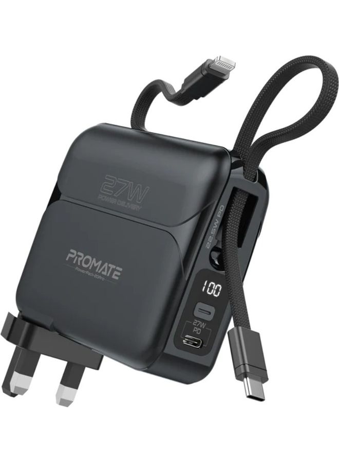 PROMATE - 20000.0 mAh Ultra Compact 20000mAh Fast Charging Power Bank With AC Charger Black - Image 1