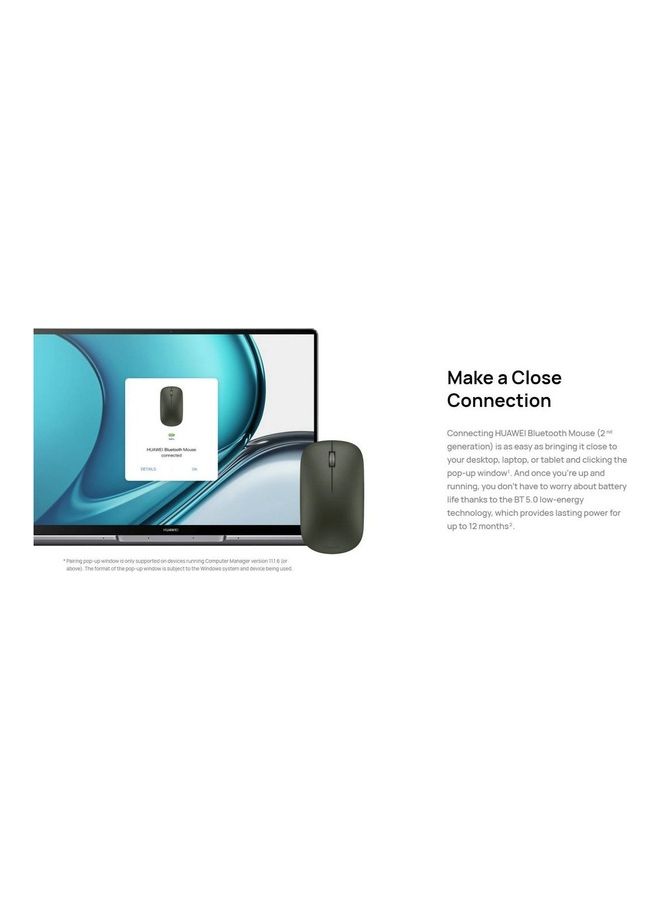 HUAWEI - Bluetooth Youth Edition Portable Wireless Game Mouse 2nd Generation 1200Dpi 2.4GHz TOG Sensor Silver - Image 1
