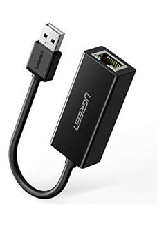 محول إيثرنت سلكي من USB 2.0 إلى RJ45 بسرعة 100/10 ميجابت في الثانية لشبكة LAN أسود
