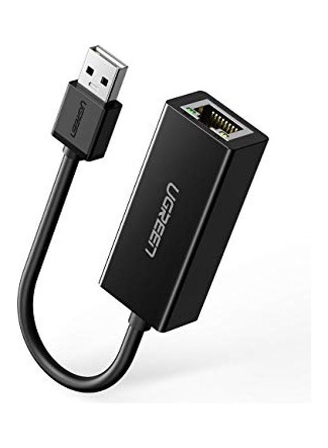 يو جرين - محول إيثرنت سلكي من USB 2.0 إلى RJ45 بسرعة 100/10 ميجابت في الثانية لشبكة LAN أسود - Image 1