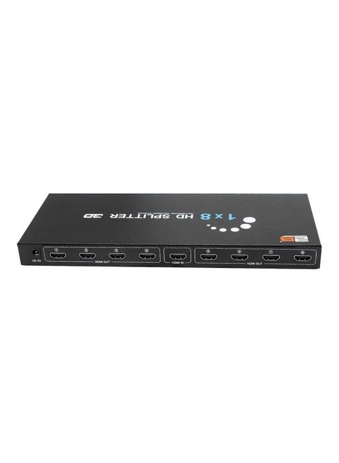 8-Port HDMI Splitter Adapter Black