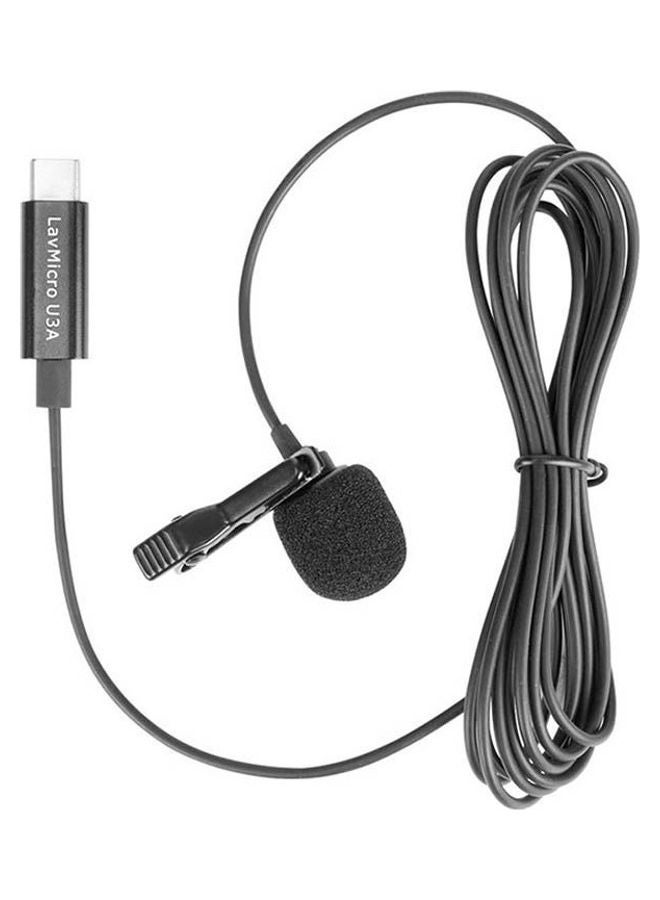 Saramonic - Omnidirectional Lavalier Microphone With Usb Type-C Connector For Android Devices LavMicro U3A Black - Image 1