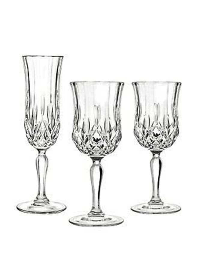 أر سي أر 18 Piece Glasses Set Includes 6 Piece 230ML , 6 Piece 160ML And 6 Piece  130ML Clear  - Image 1